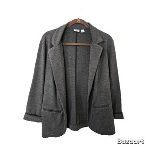 Cato Womens Gray Blazer Professional Office Jacket Sz L